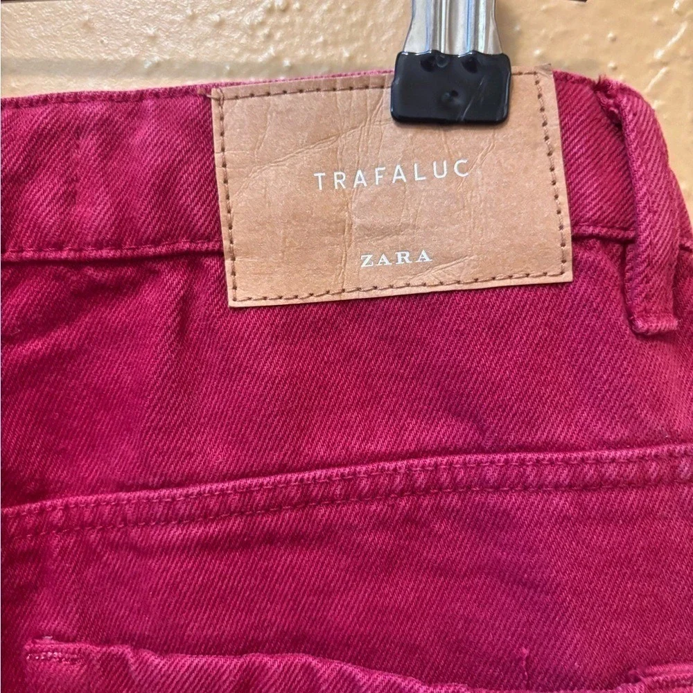 Zara Trafaluc Magenta Pink Mom Fit Jeans High Waisted Size 00 NEW